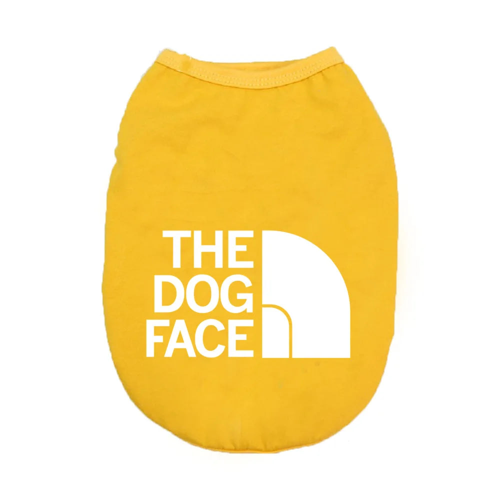 The Dog Face Pet Dog Vest Sweatshirt, Spring Summer Small and Medium Chihuahua French Bulldog Pure Cotton T-shirt Puppy Clothes