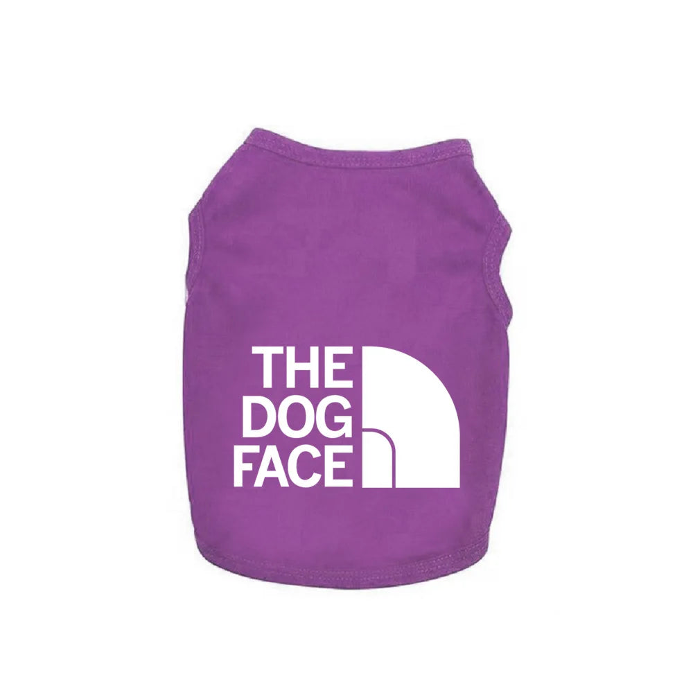 The Dog Face Pet Dog Vest Sweatshirt, Spring Summer Small and Medium Chihuahua French Bulldog Pure Cotton T-shirt Puppy Clothes