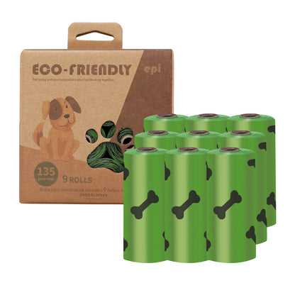 15PCS/ Roll Biodegradable Dog Poop Bags Bulk Biobase Scented Poo Bag Degradable Cat Waste Bags Dog Poop Bag Dispenser