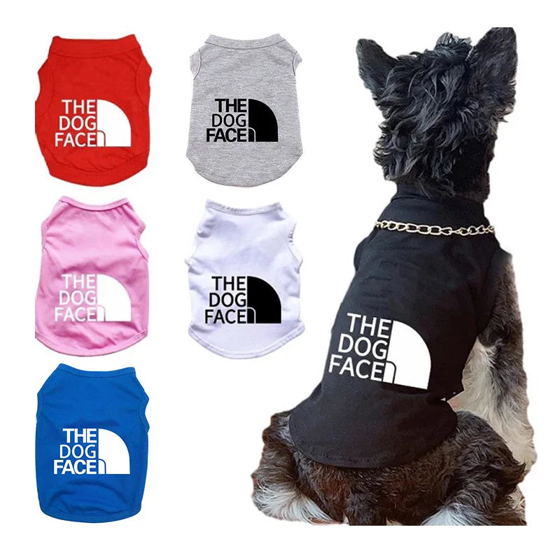 The Dog Face Pet Dog Vest Sweatshirt, Spring Summer Small and Medium Chihuahua French Bulldog Pure Cotton T-shirt Puppy Clothes