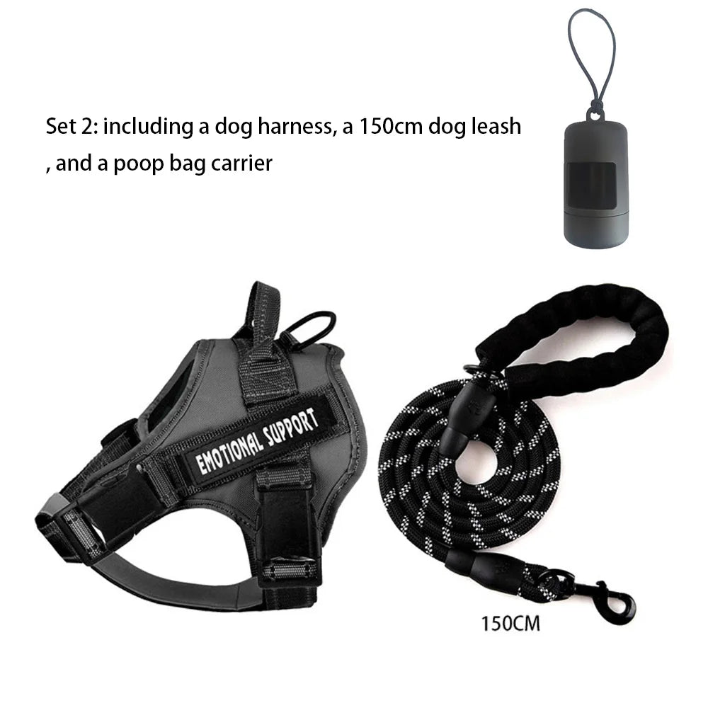 Dog Harness Emotional Support Pet Vest Harness Reflective Breathable and Adjustable No-Pull  Dog Harness