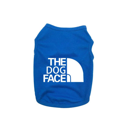 The Dog Face Pet Dog Vest Sweatshirt, Spring Summer Small and Medium Chihuahua French Bulldog Pure Cotton T-shirt Puppy Clothes