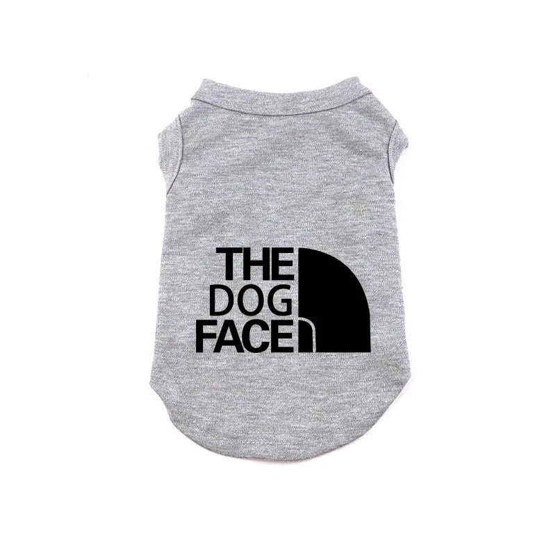 The Dog Face Pet Dog Vest Sweatshirt, Spring Summer Small and Medium Chihuahua French Bulldog Pure Cotton T-shirt Puppy Clothes