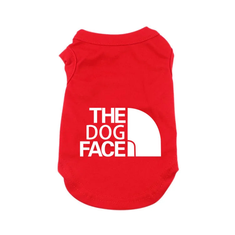 The Dog Face Pet Dog Vest Sweatshirt, Spring Summer Small and Medium Chihuahua French Bulldog Pure Cotton T-shirt Puppy Clothes