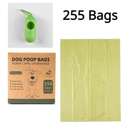 15PCS/ Roll Biodegradable Dog Poop Bags Bulk Biobase Scented Poo Bag Degradable Cat Waste Bags Dog Poop Bag Dispenser