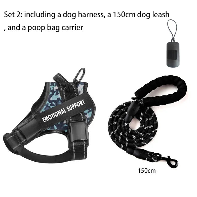 Dog Harness Emotional Support Pet Vest Harness Reflective Breathable and Adjustable No-Pull  Dog Harness