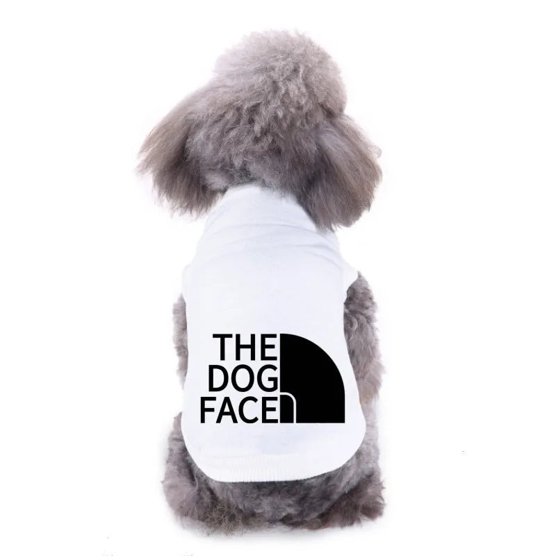 The Dog Face Pet Dog Vest Sweatshirt, Spring Summer Small and Medium Chihuahua French Bulldog Pure Cotton T-shirt Puppy Clothes