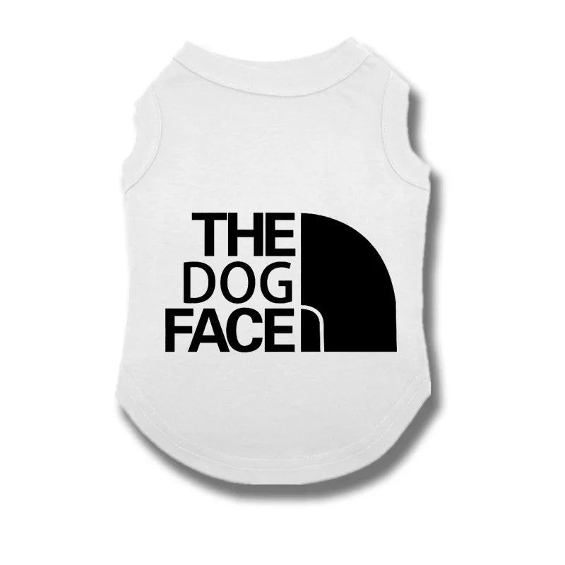 The Dog Face Pet Dog Vest Sweatshirt, Spring Summer Small and Medium Chihuahua French Bulldog Pure Cotton T-shirt Puppy Clothes